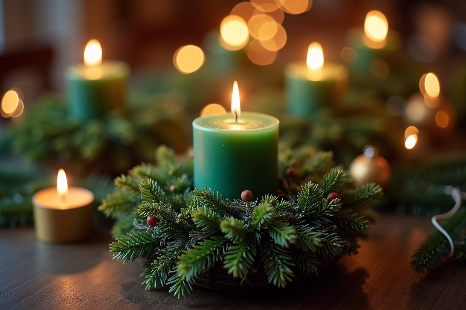 adventskranz grüne kerzen-Titel