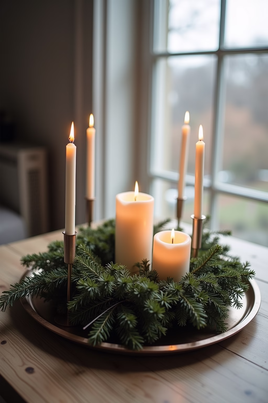 adventskranz modern tablett outline 4