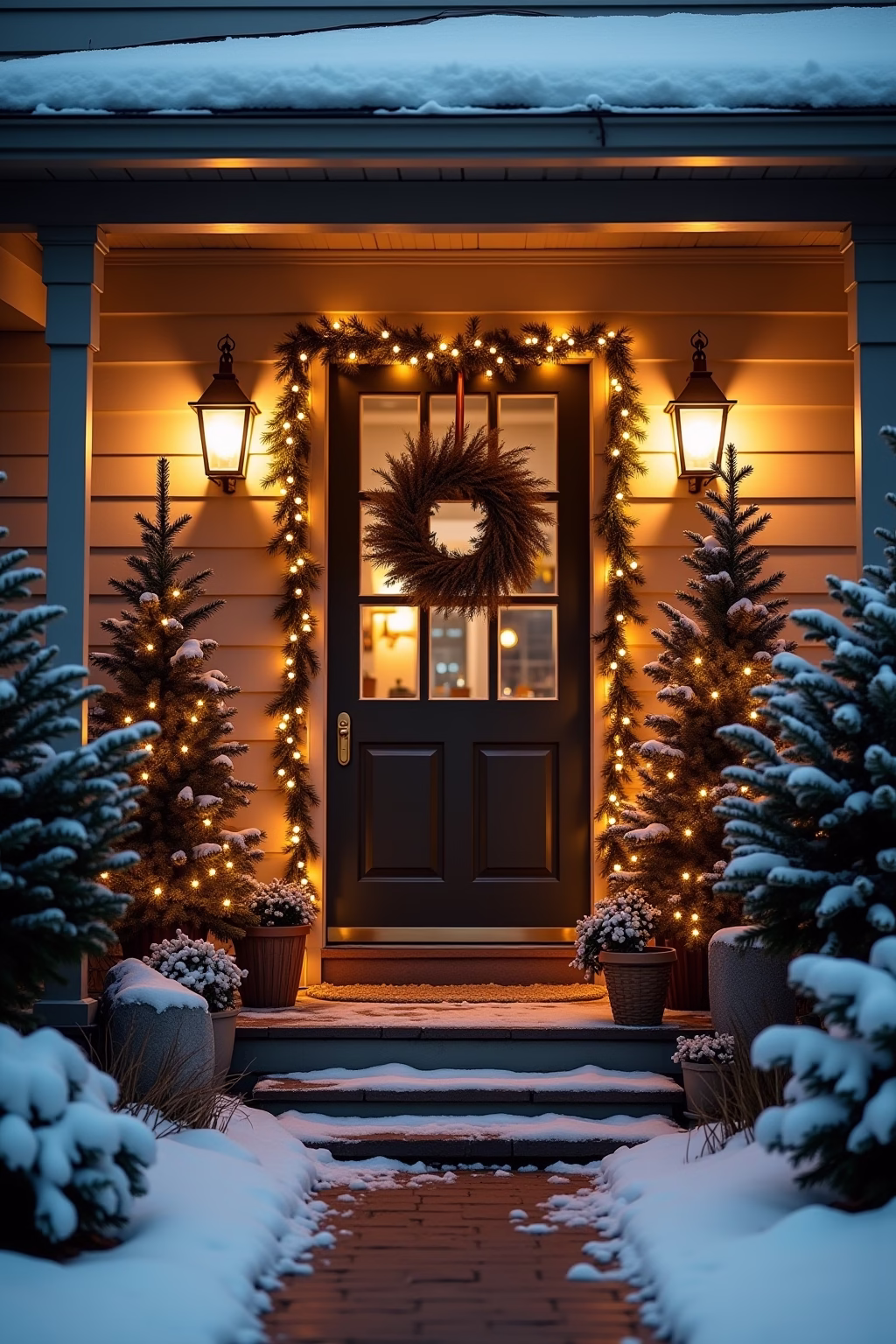 weihnachtsdeko draussen eingang outline 1