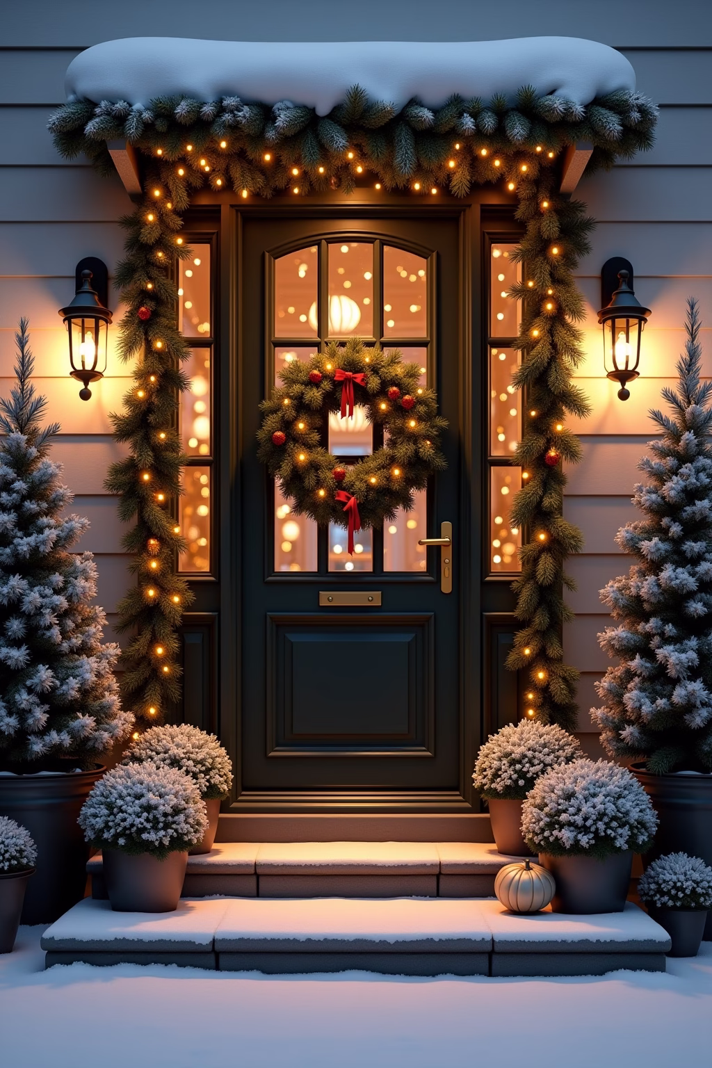 weihnachtsdeko draussen eingang outline 2 1