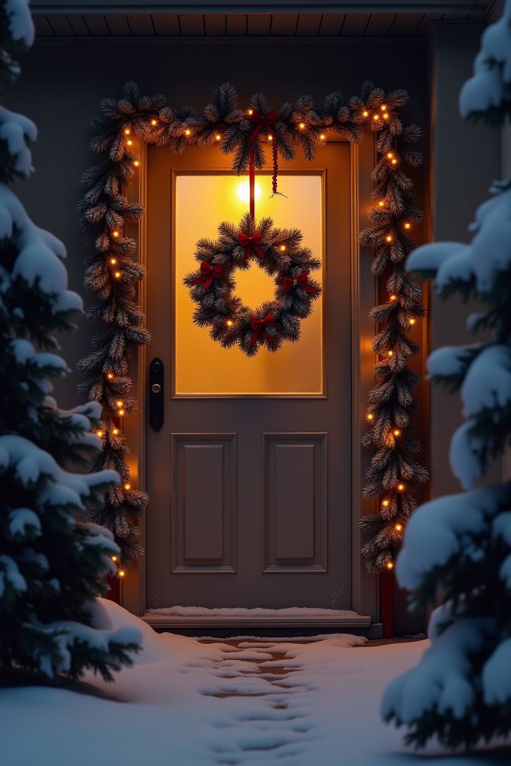 weihnachtsdeko draussen eingang outline 4