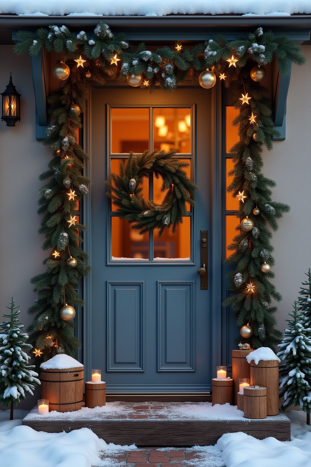 weihnachtsdeko draussen eingang outline 6 1