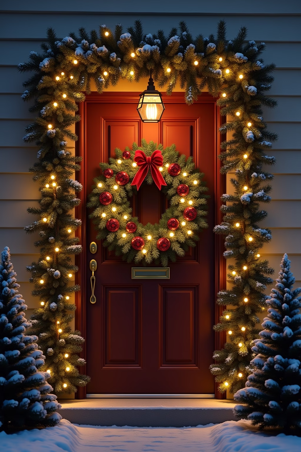 weihnachtsdeko draussen eingang outline 6